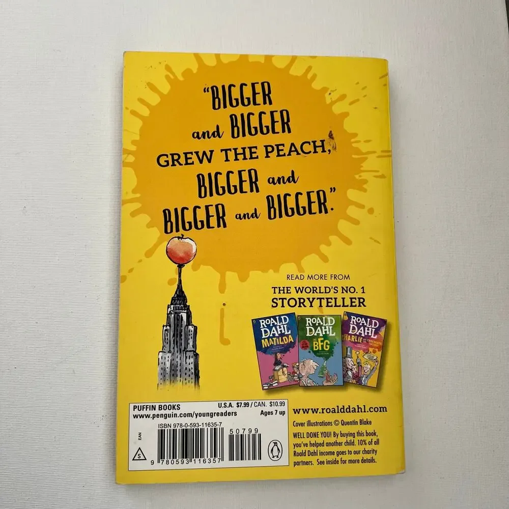 James and the Giant By Roald Dahl Paperback Book